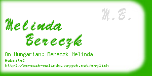 melinda bereczk business card